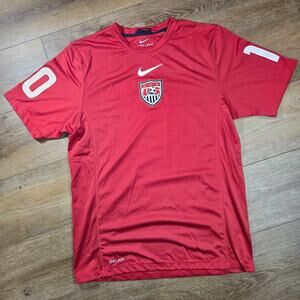 Nike USA Soccer Jersey Mens M Red Dri Fit Snake Training Top USMNT Football